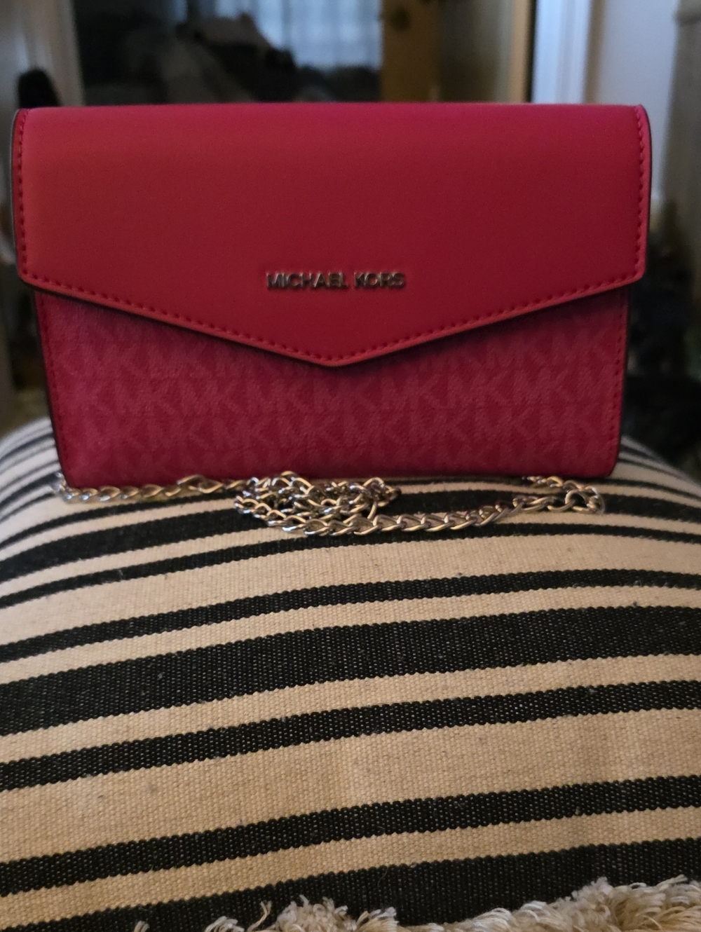 Michael Kors Pink Logo Crossbody Wallet